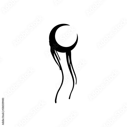 vector illustration of moon with blood concept