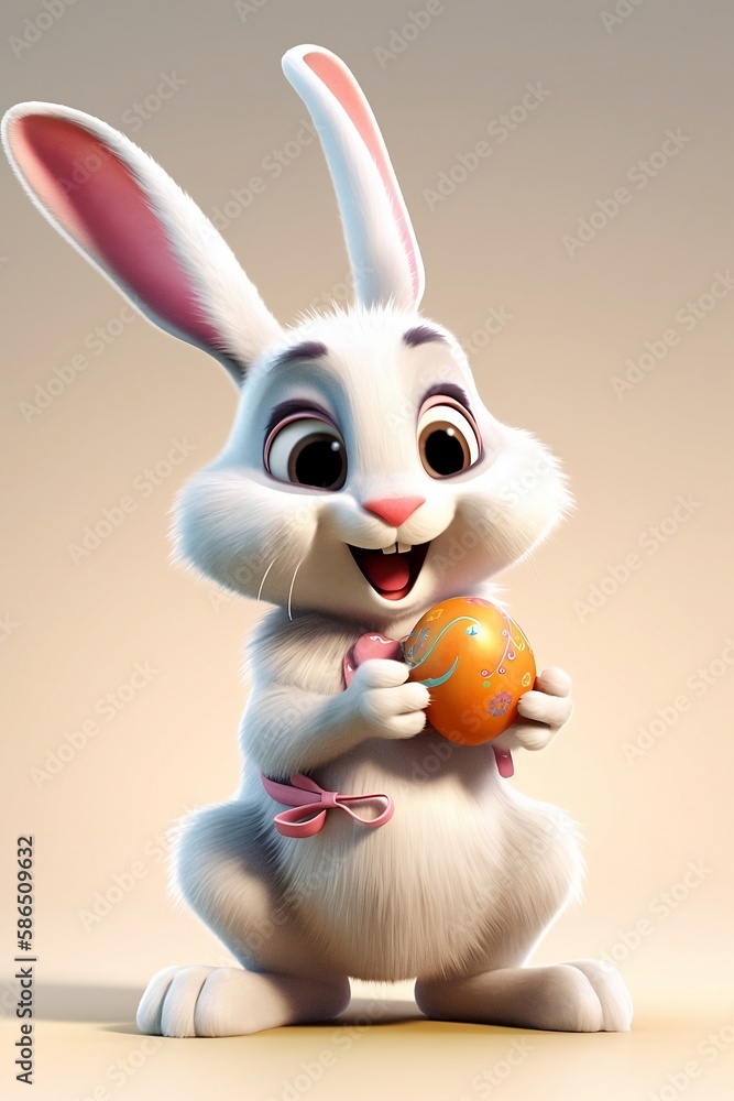 Fototapeta premium easter bunny with egg