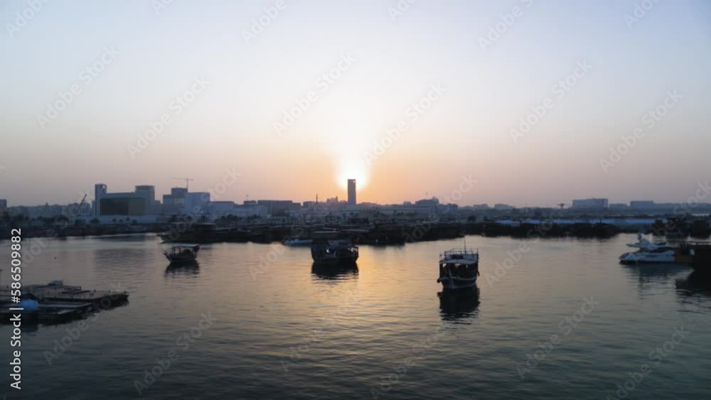 sunset over arabic city sunset over arabic city
