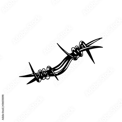 barbed wire silhouette vector illustration