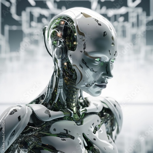 future humanoid green and white