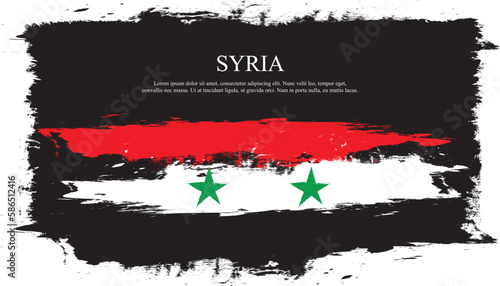 Syria Flag Made of  grunge Brush Paint Vector template