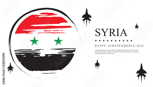 Syria Flag Made of  grunge Brush Paint Vector template