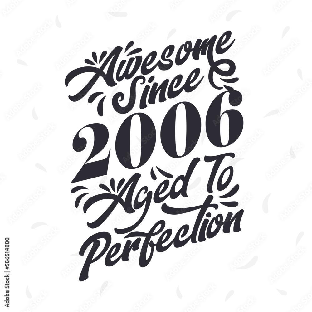 Born in 2006 Awesome Retro Vintage Birthday, Awesome since 2006 Aged to Perfection