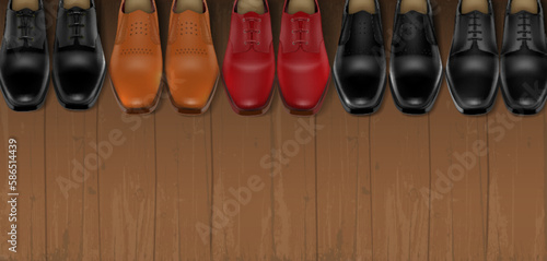 Leather Shoes On Wooden Floor