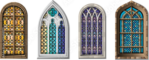 Stained Glass Windows Set