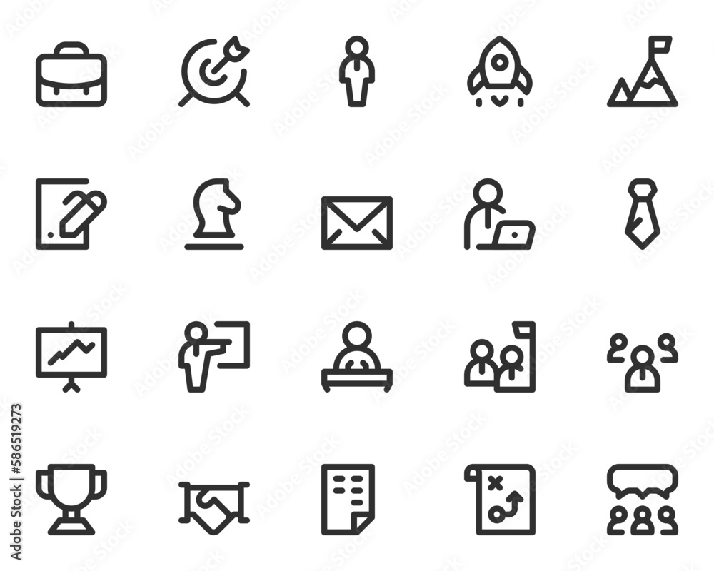 Mini line icons about business concepts. Editable stroke on transparent background Mini line icons about business concepts. Editable stroke on transparent background