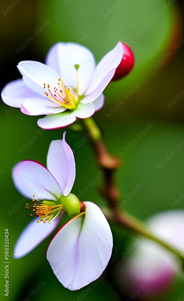 Illustration of apple blossom against dark background