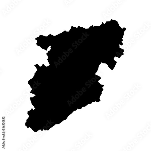 Viseu Map  District of Portugal. Vector Illustration.