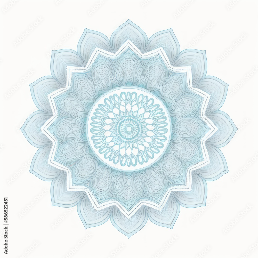 Blue Flower Mandala Element - Isolated - Generative Ai Illustration Blue Flower Mandala Element - Isolated - Generative Ai Illustration