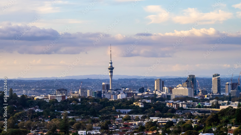 view of the city,  Sky Tower, Auckland, New Zealand 