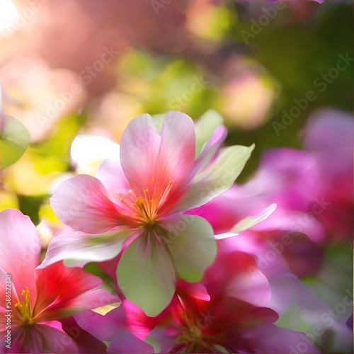 Sakura Flower.  A hyper realistic colorful sakura flowers. Created using generative AI © ilham