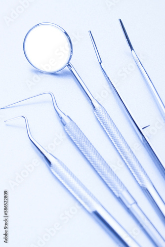 Closeup of professional dental tools