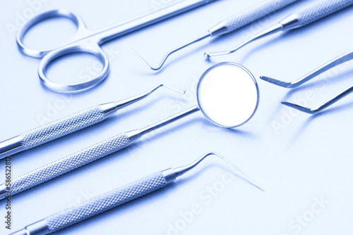 Closeup of professional dental tools