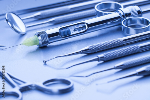 Closeup of professional dental tools