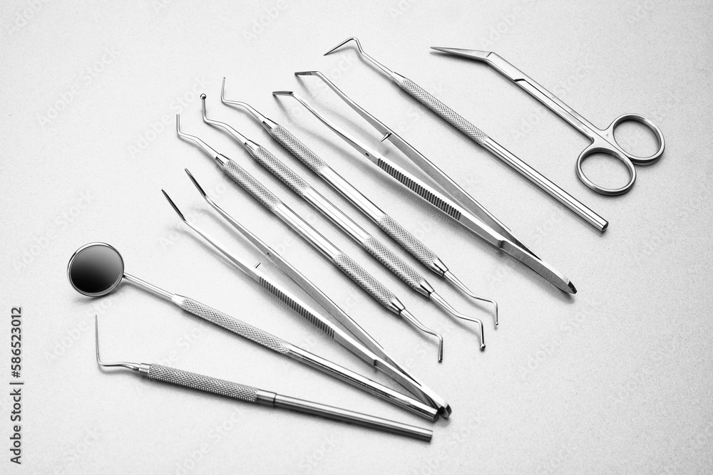 Closeup of professional dental tools Closeup of professional dental tools