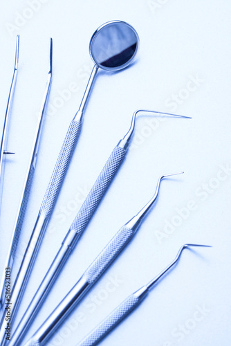 Closeup of professional dental tools