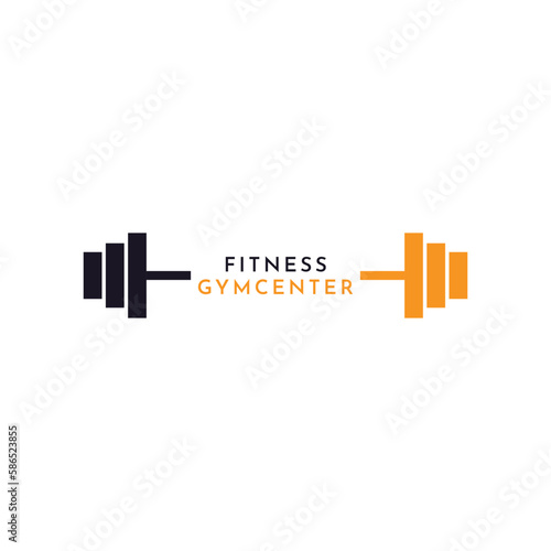 Illustration vector graphic fitness gym barbell dumbbell logo design