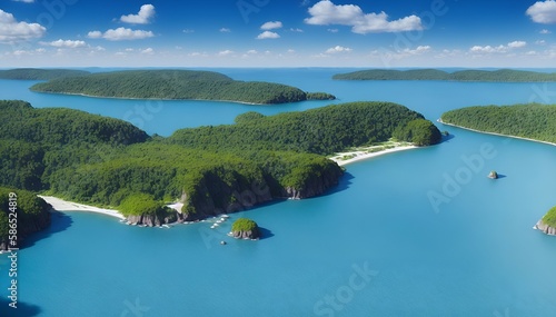 an island is a popular tourist destination with create AI generative technology