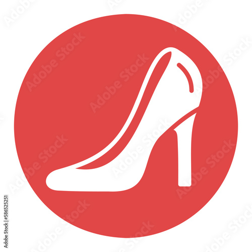 Wedding shoe of the bride with high heels icon