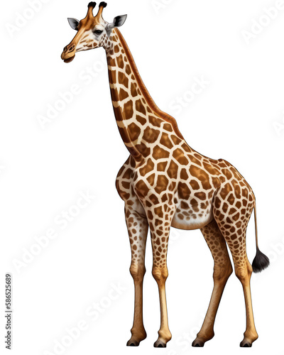 Giraffe Illustration With Transparent Background. Generative Ai.