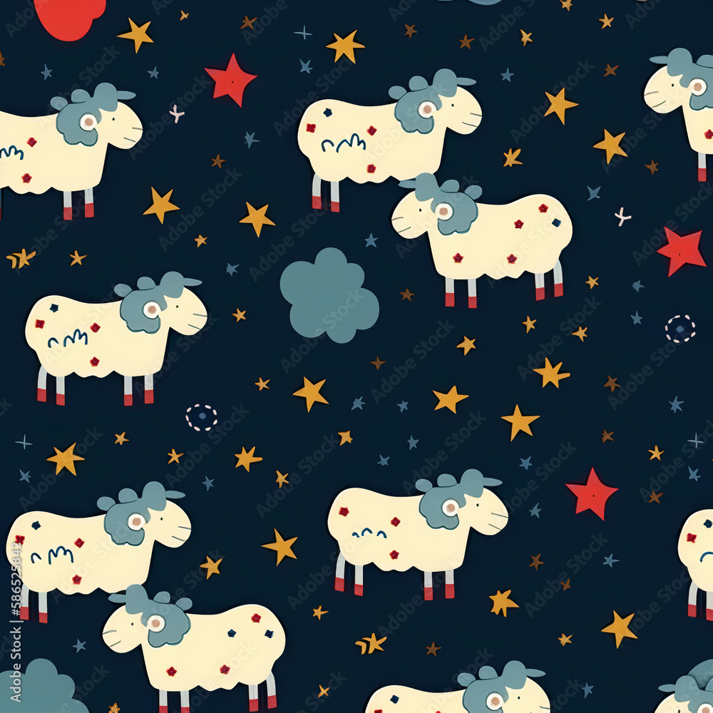 Cute Sheeps Digital Paper Ai Generative Cute Sheeps Digital Paper Ai Generative