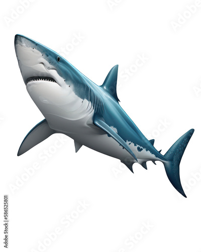 Shark Illustration With Transparent Background. Generative Ai.