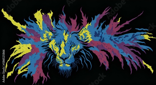 colourful background  lion