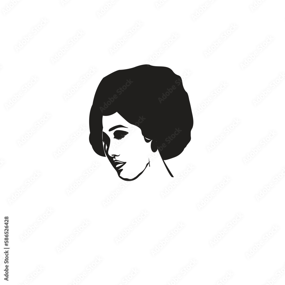  smiling girl with a boy-cut hairstyle avatar drawing illustration
   