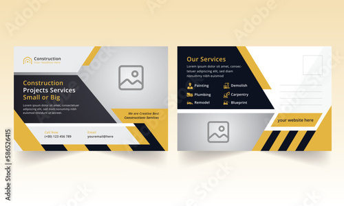 Construction eddm postcard design template