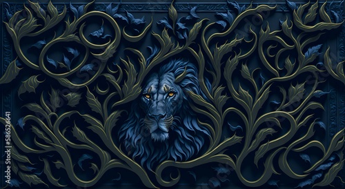background with ornament, lion