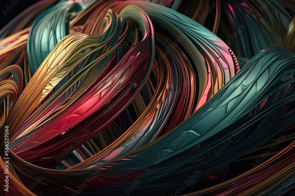 close up of colorful wires intertwined together. Generative AI