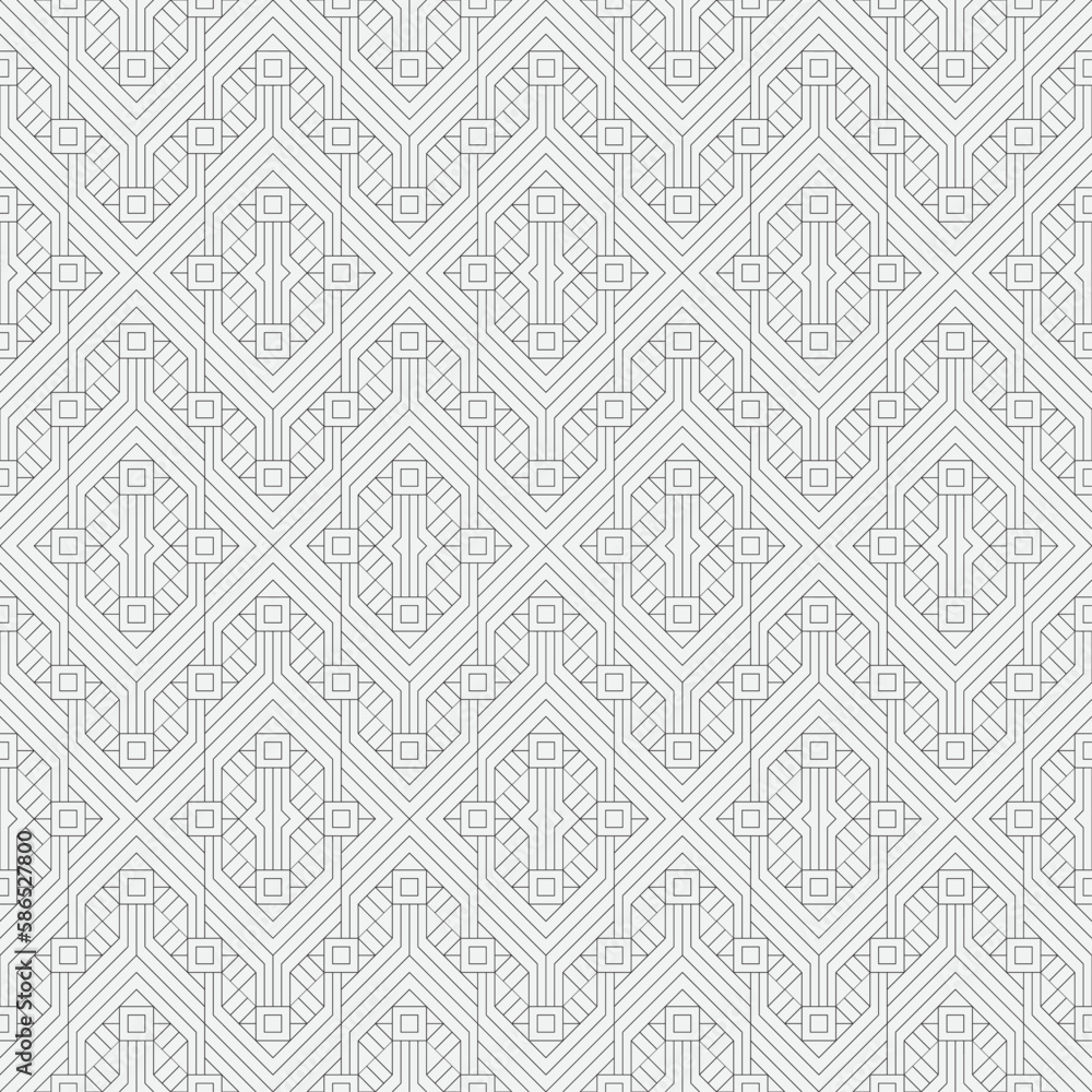 Fototapeta premium Vector seamless pattern. Modern stylish texture. Monochrome, linear abstract background.