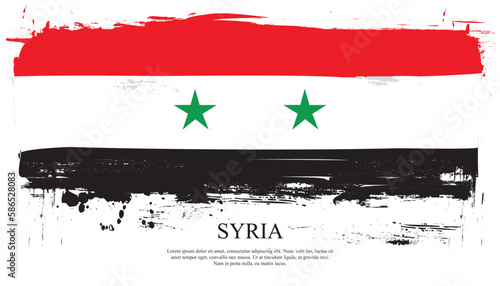 Syria Flag Made of  grunge Brush Paint Vector template