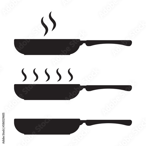 Frying pan icon. Frying pan vector sign.