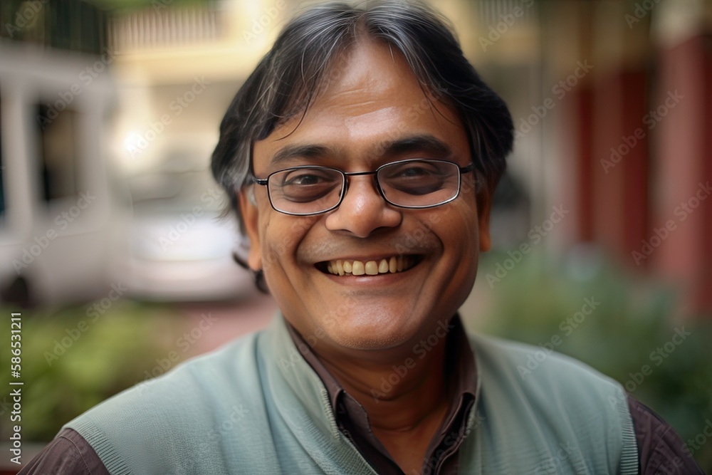 Indian healthy old man smiling at the camera, Generative AI Indian healthy old man smiling at the camera, Generative AI