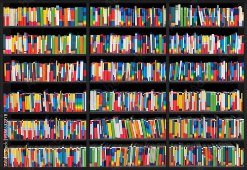 Bookcase at bookstore mockup. 

Suitable for presenting new books among many others.