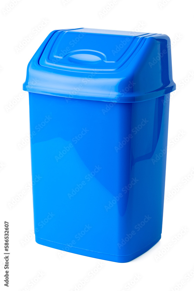 Plastic trash can with lid isolated on white background Plastic trash can with lid isolated on white background
