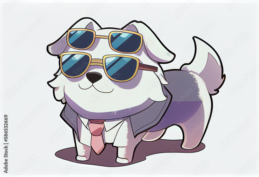 Classy Canine Chic, painted picture with paintsAI Generated