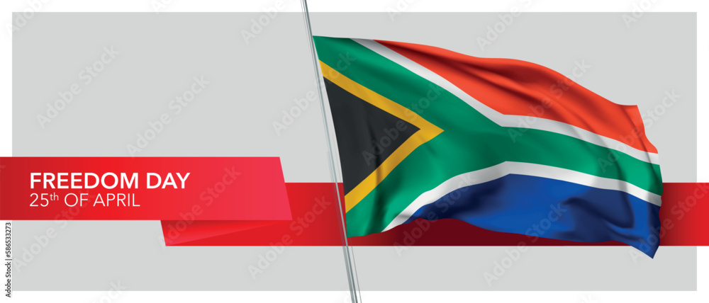 South Africa freedom day vector banner, greeting card