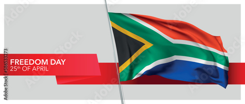 South Africa freedom day vector banner, greeting card