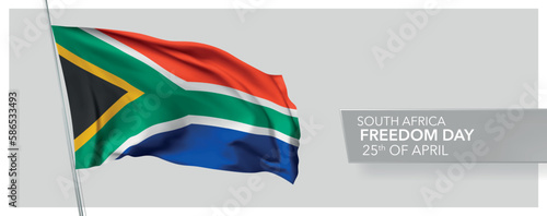 South Africa freedom day greeting card, banner vector illustration