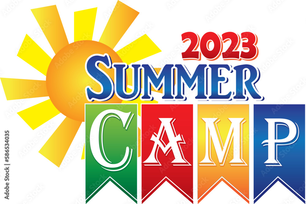 Summer Camp 2023 Logo with Sun