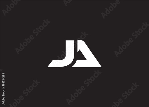 Alphabet letters Initials Monogram JA logo design. photo