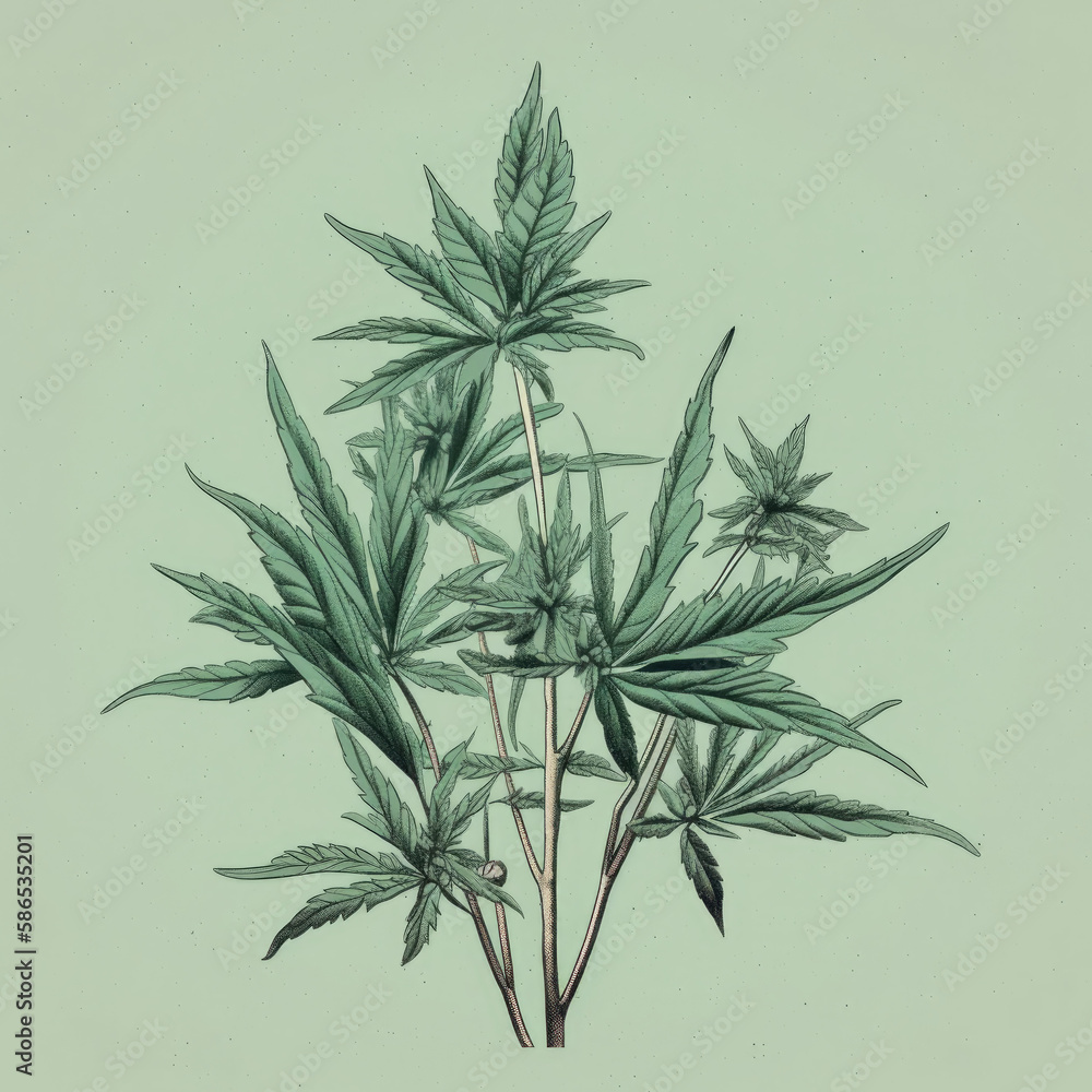 Canabis plant illustration