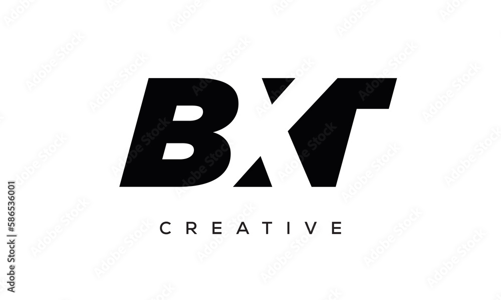 BXT letters negative space logo design. creative typography monogram vector BXT letters negative space logo design. creative typography monogram vector