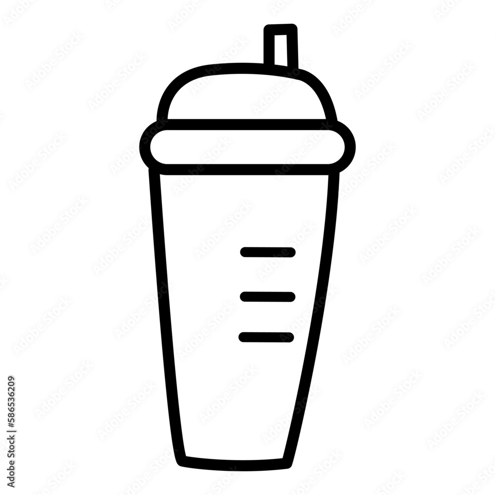 Fitness Glass Icon. Vector Illustration of Sports Glass with Lid and Straw. Training container. Fitness Glass Icon. Vector Illustration of Sports Glass with Lid and Straw. Training container.
