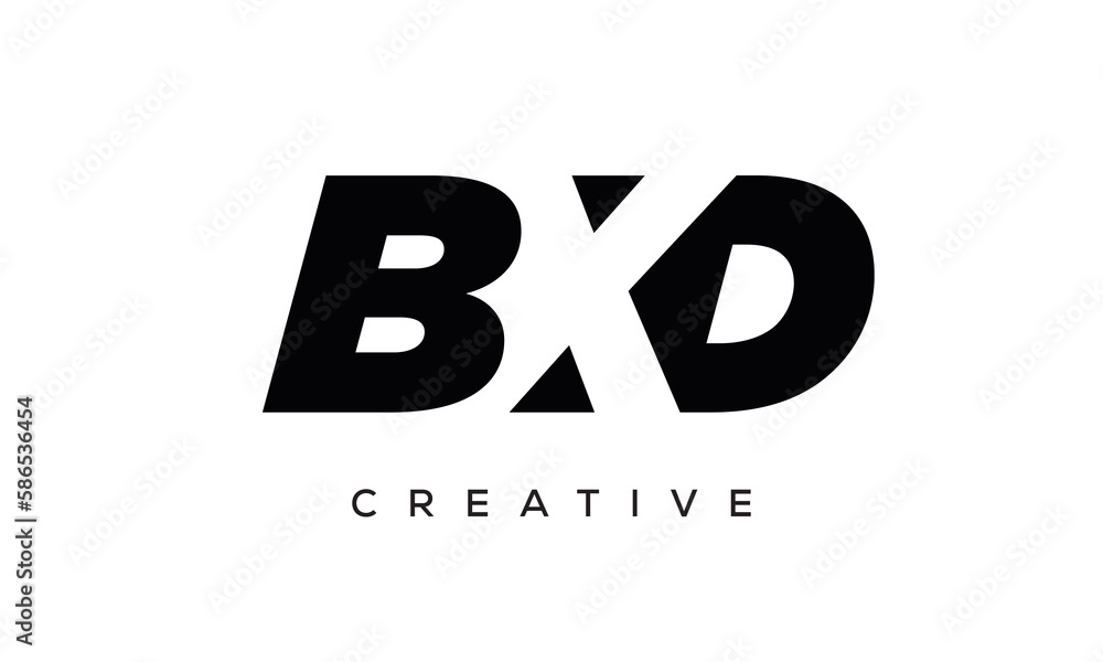 BXD letters negative space logo design. creative typography monogram vector BXD letters negative space logo design. creative typography monogram vector