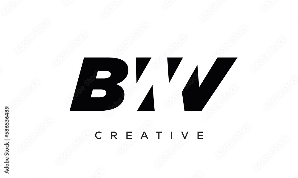 BWV letters negative space logo design. creative typography monogram vector BWV letters negative space logo design. creative typography monogram vector