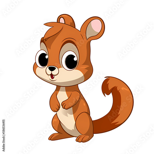 Cute Cartoon Squirrel Illustration Vector